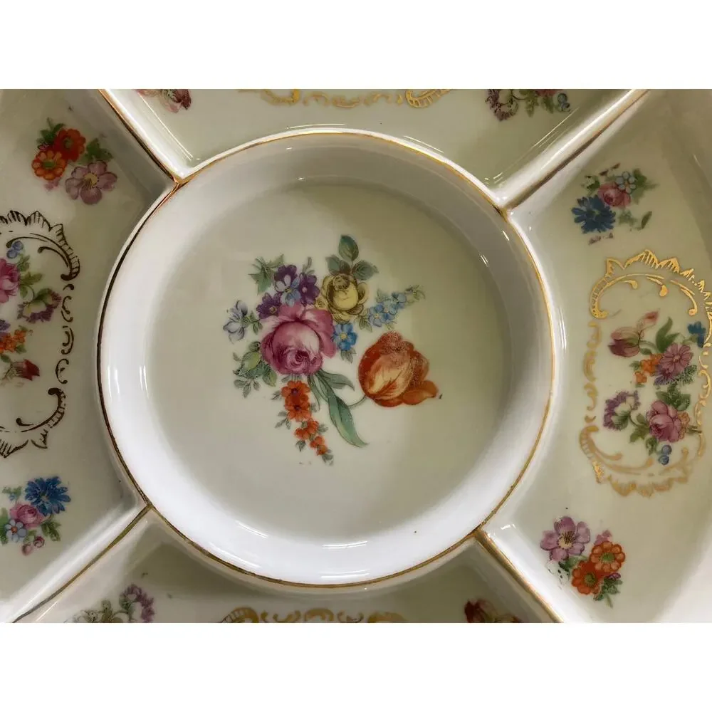VTG Platter Japanese Serving Dip Relish Dish w/ Original Decorative Box